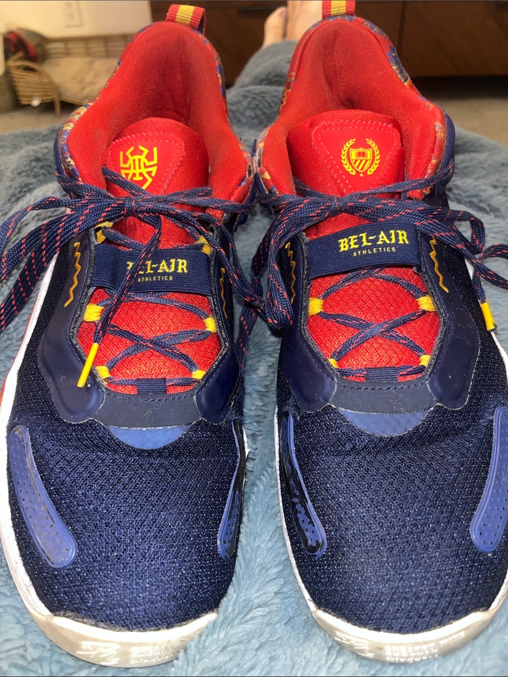 adidas Navy and Red Bel-Air Athletic Sneakers